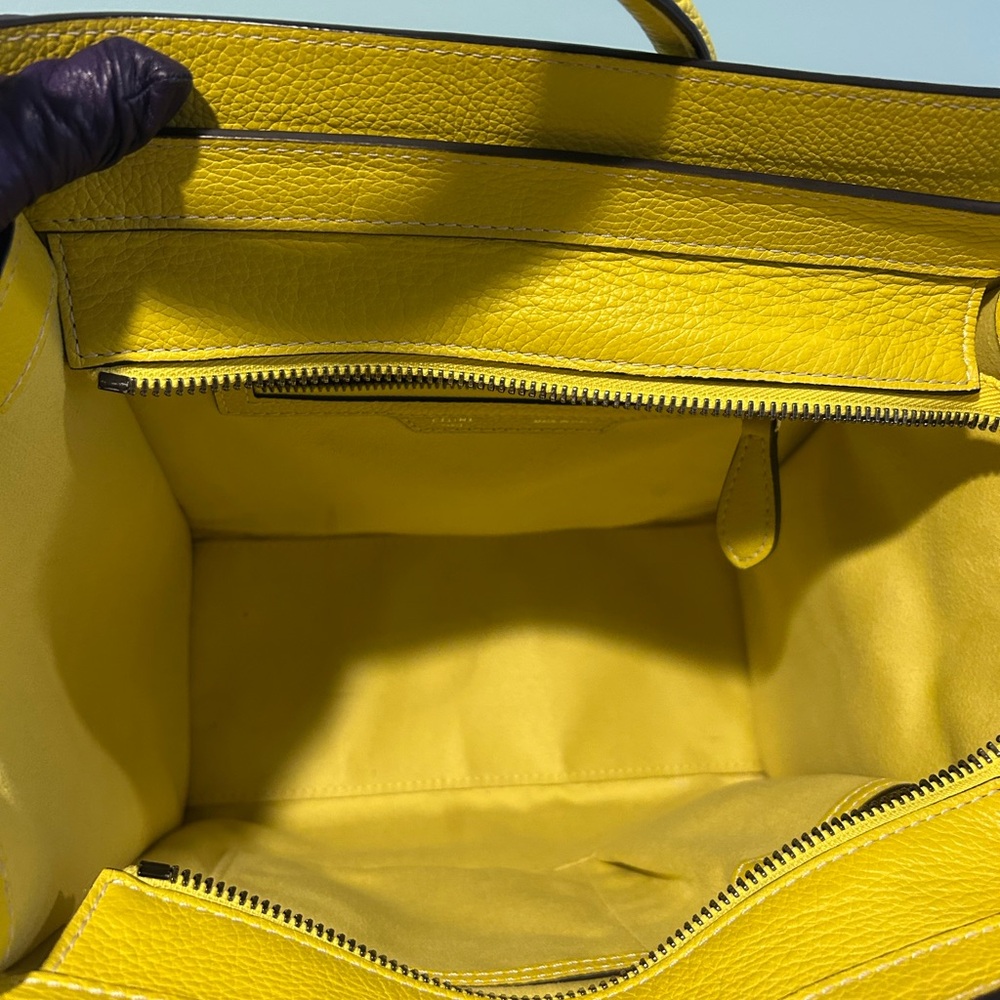 Celine Mini Luggage Handbag in Vibrant Yellow Leather. Excellent condition! - Picture 7 of 11